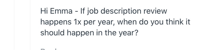 How often / when do you think job descriptions