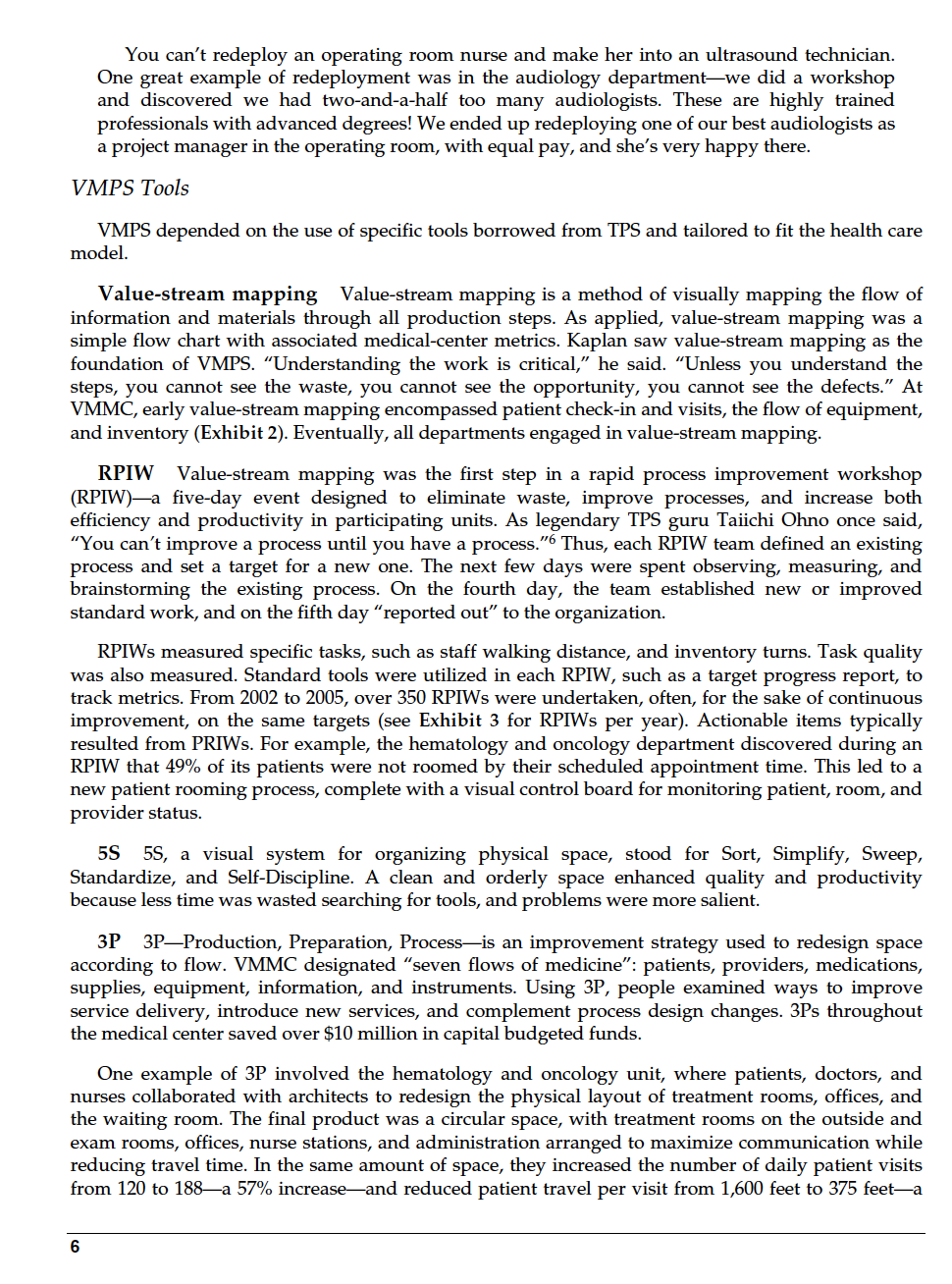 Review the reading Virginia Mason Medical Center