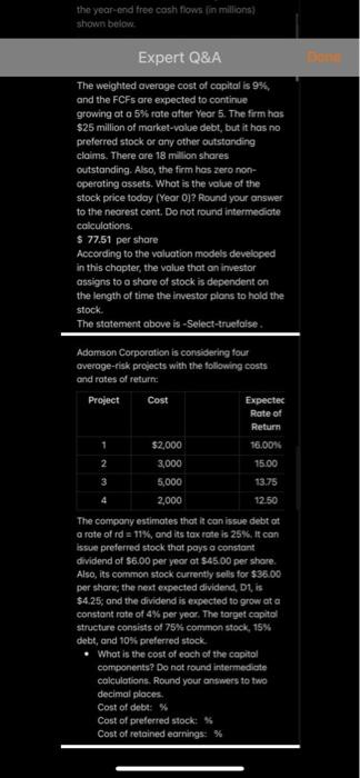Quantitative Problem 2: Hadley Inc. forecasts the