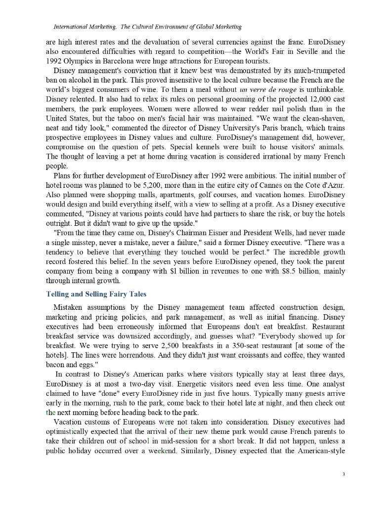 International Marketing. The Cultural Environment