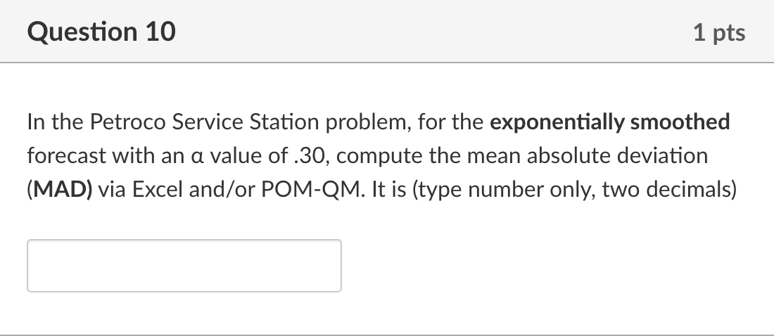Question 8 1 pts The manager of the Petroco