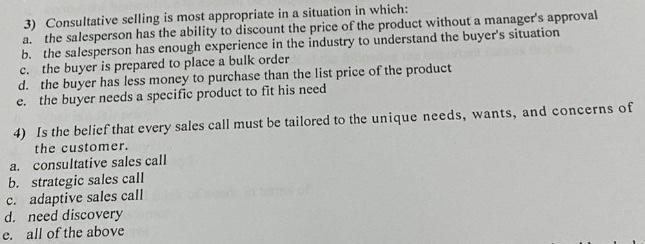 i need to solve this please 3) Consultative