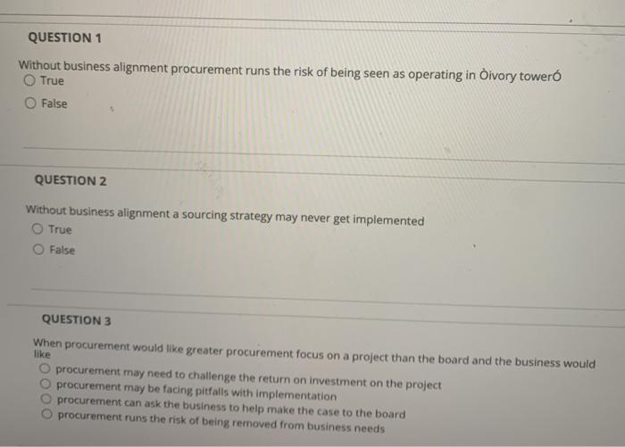 supply chain procurement QUESTION 1 Without