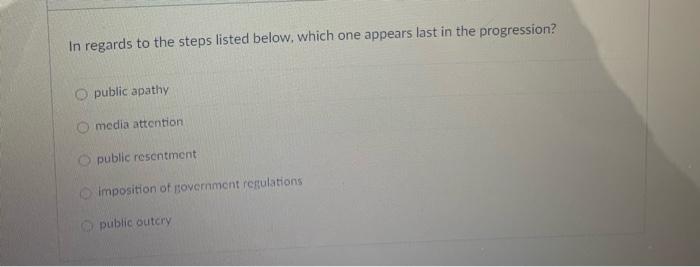 In regards to the steps listed below, which one