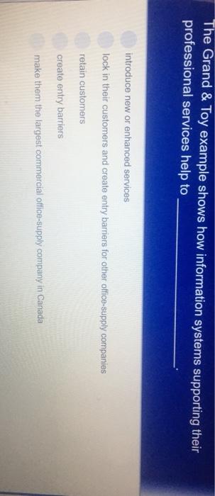 The Grand & Toy example shows how information