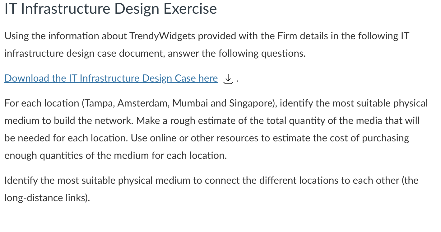IT Infrastructure Design Exercise Using the