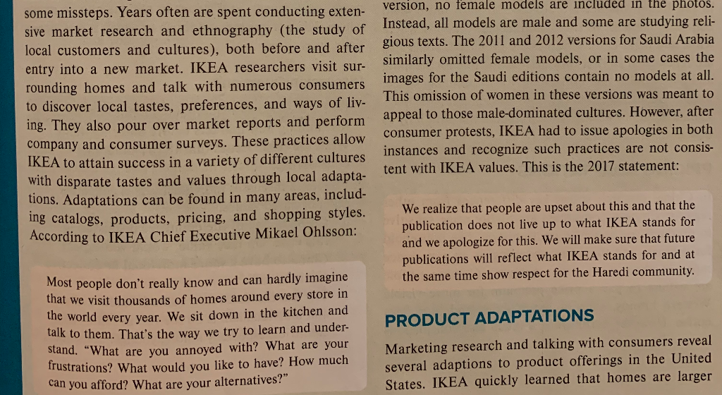 Book: Consumer Behavior (edition 14th) IKEA CASE: