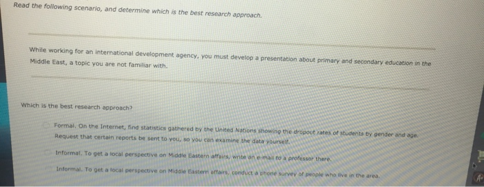 Consider the following scenario and Identify