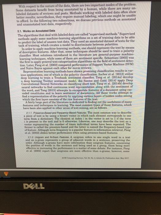 briefly discuss polarity classification