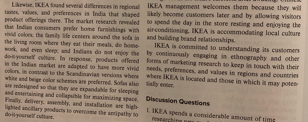 Book: Consumer Behavior (edition 14th) IKEA CASE: