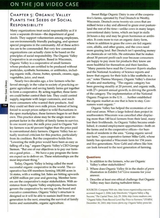 Video Case Library ON THE JOB VIDEO CASE CHAPTER