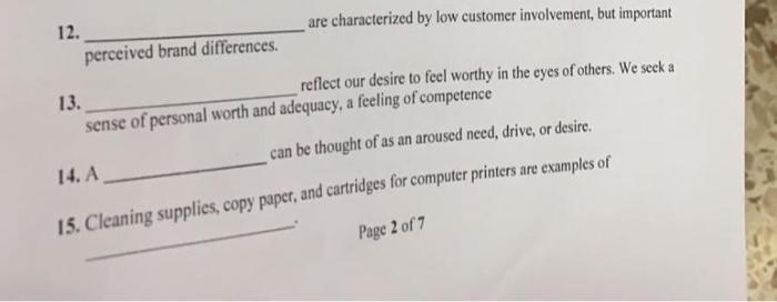 solve this now 12. are characterized by low