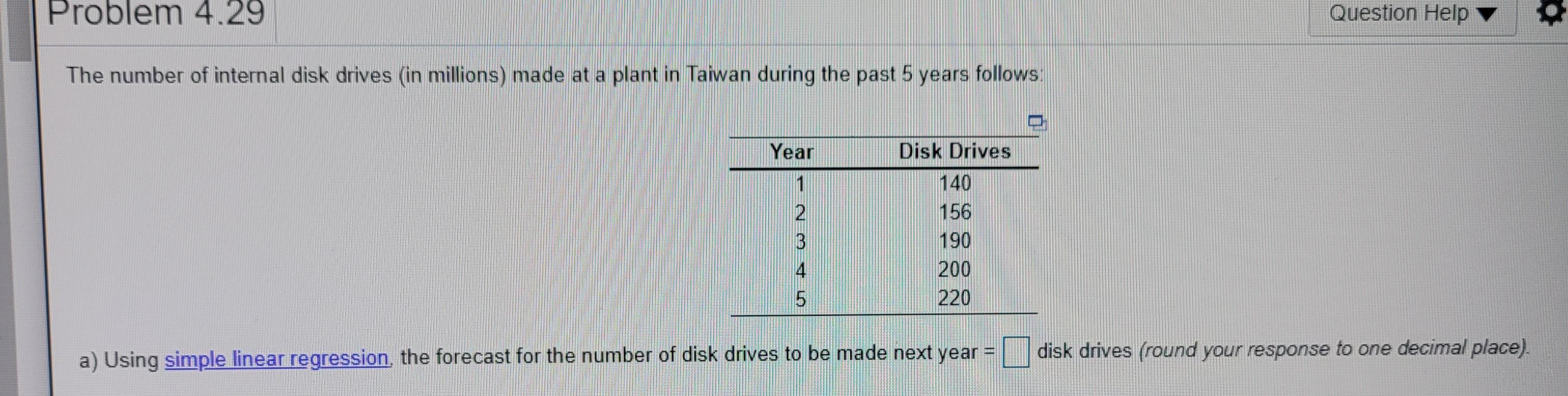 Problem 4.29 Question Help The number of internal