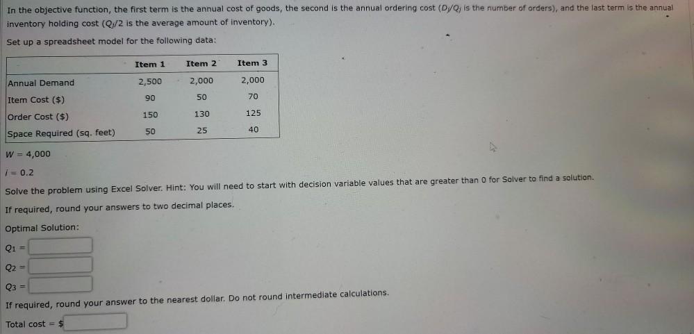 The Economic Order Quantity (EOQ) model is a