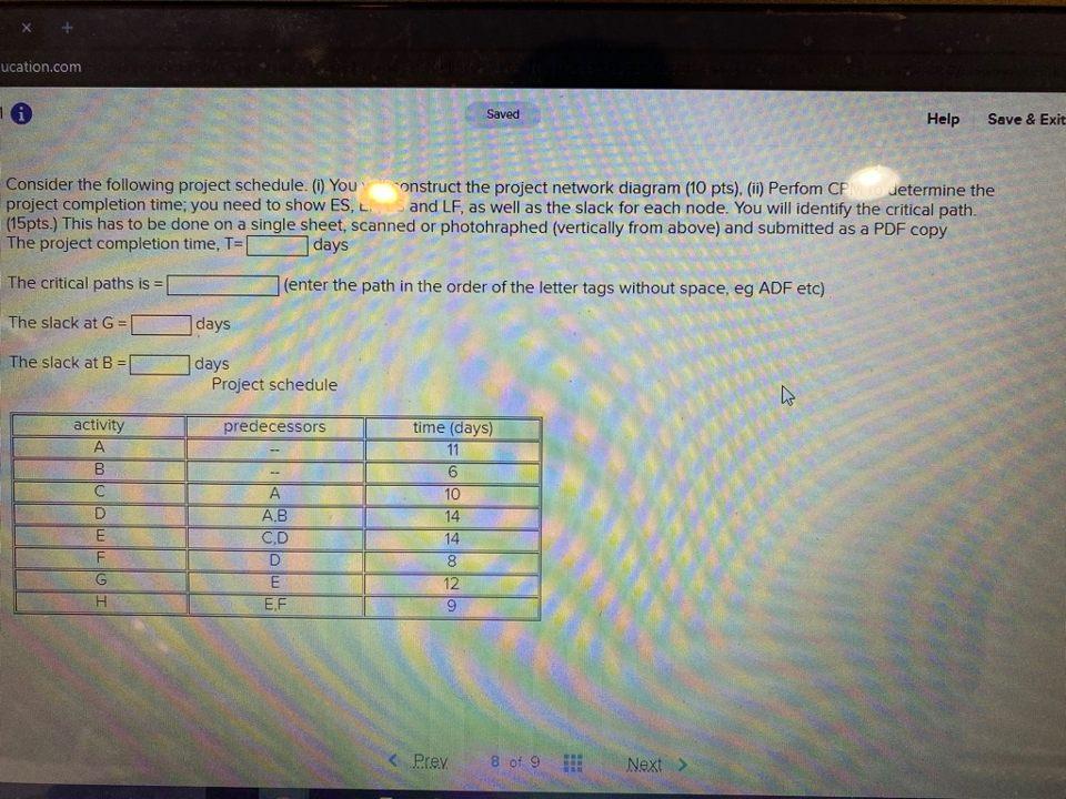 ucation.com Saved Help Save & Exit Consider the