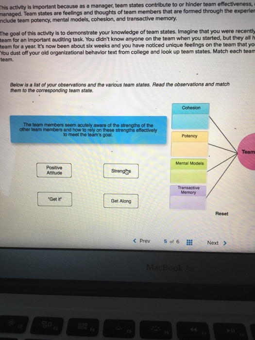 Team States This activity is important because as