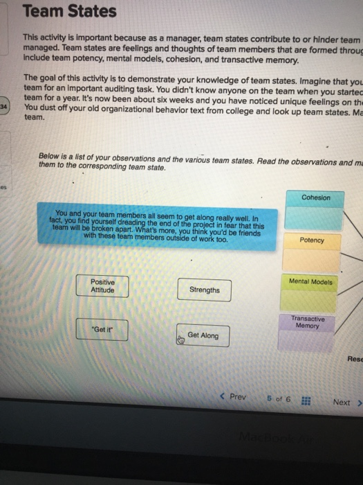 Team States This activity is important because as