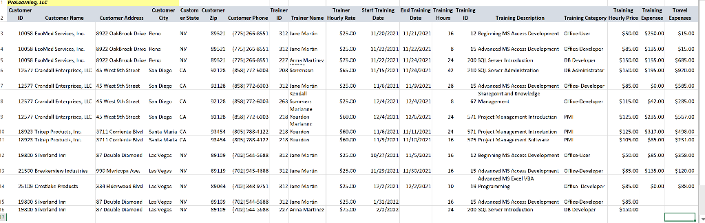 Create a logical ERD for each of the problems on
