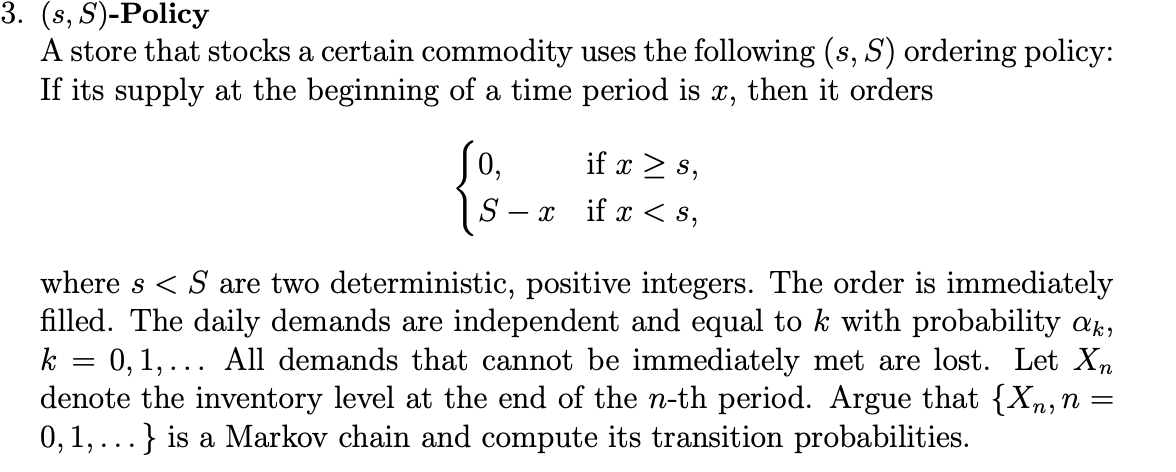 A store that stocks a certain commodity uses the