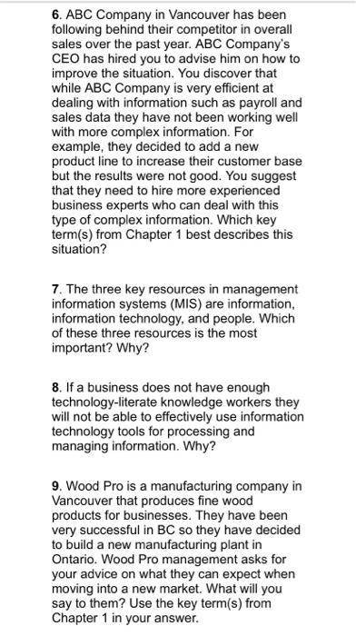 5. The production department of a large company
