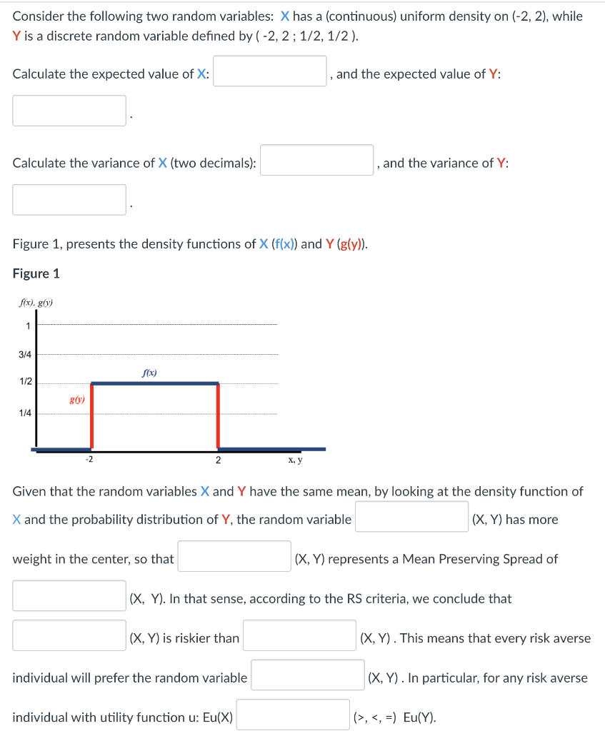 Consider the following two random variables: X