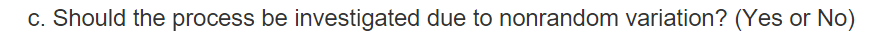 The following is a control chart for the average