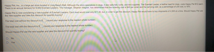 Happy Pet, Inc. is a large pet store located in