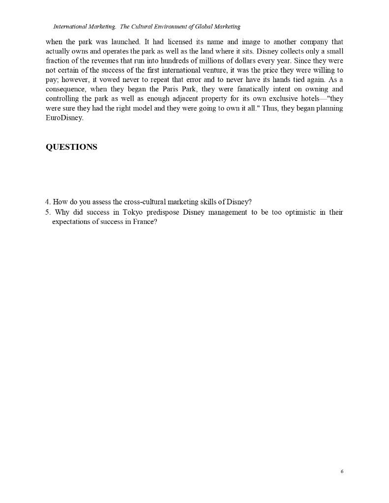 International Marketing. The Cultural Environment