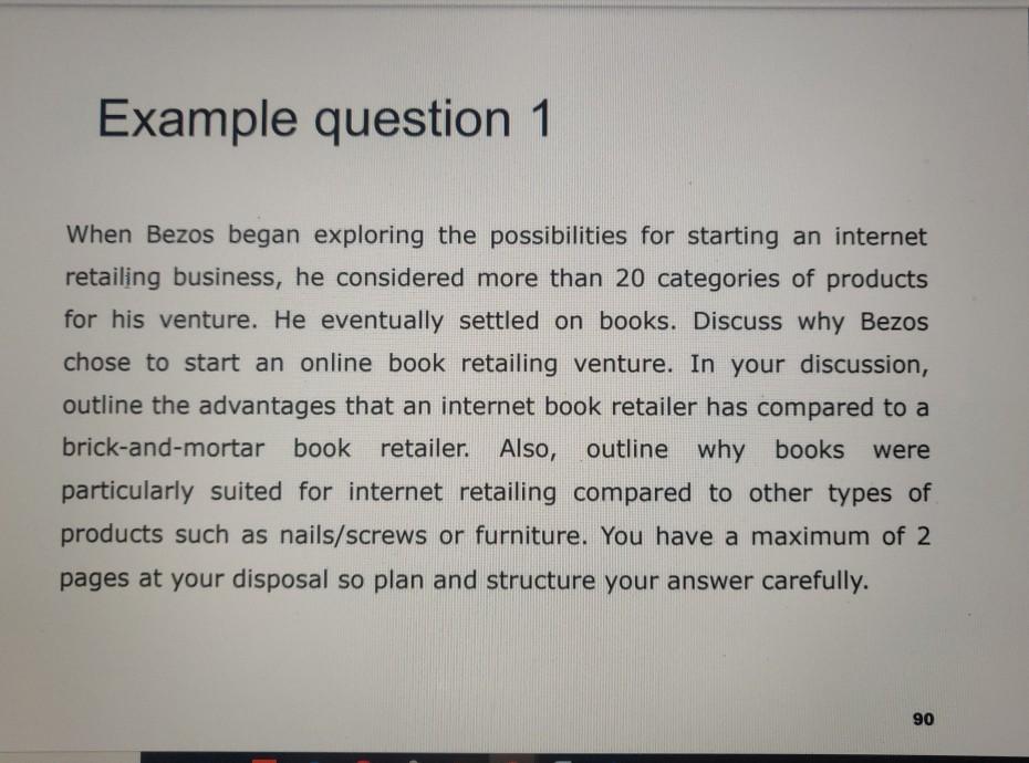 strategic management Example question 1 When