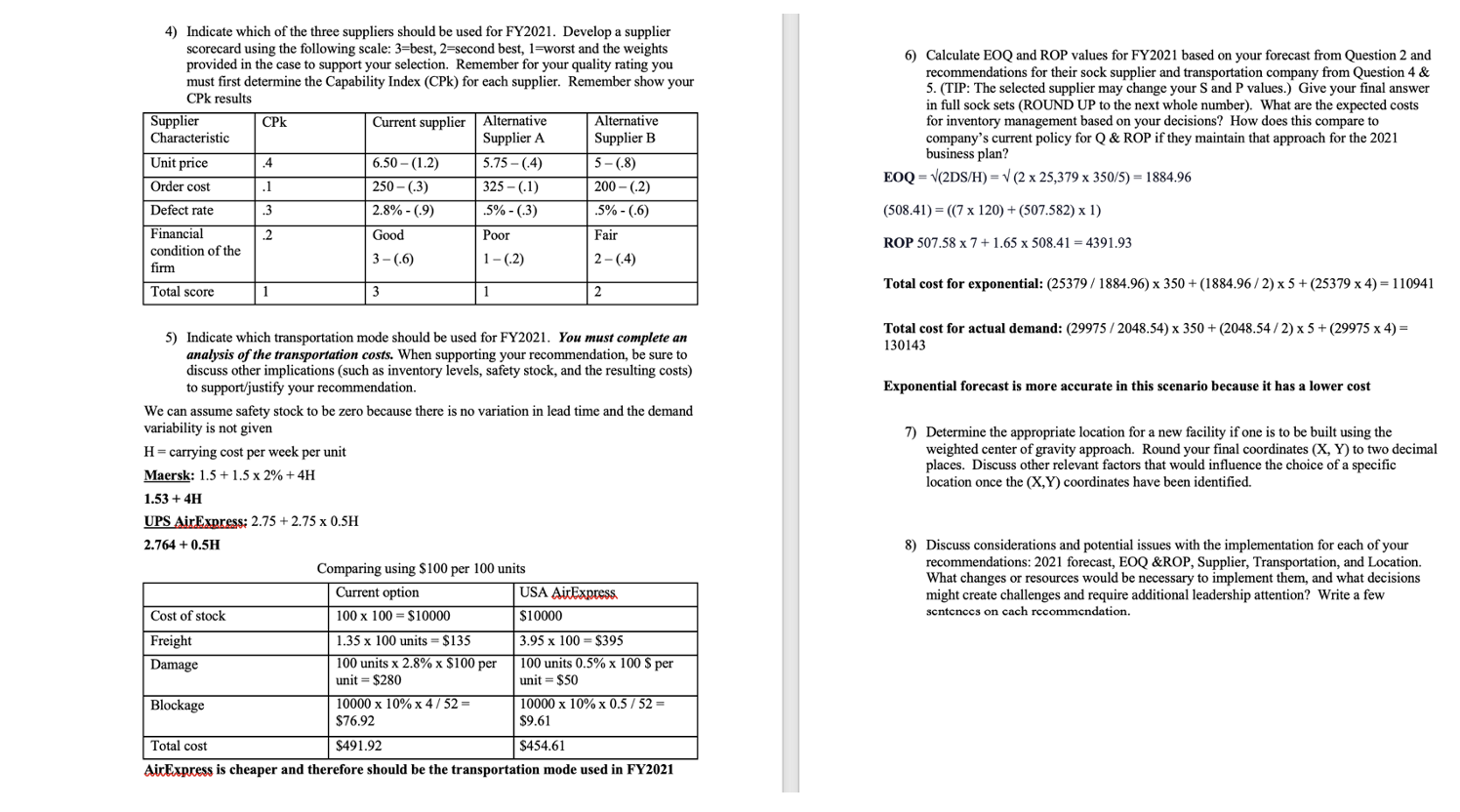 I need help with question 7 please Company