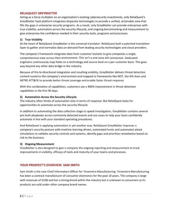 BASED ON THE PARAGRAPHS BELOW ABOUT RELIAQUEST