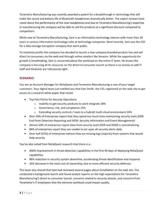 BASED ON THE PARAGRAPHS BELOW ABOUT RELIAQUEST