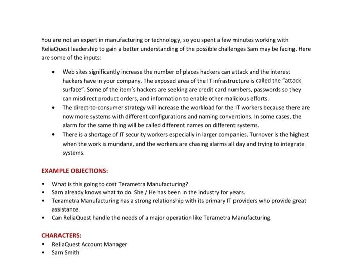 BASED ON THE PARAGRAPHS BELOW ABOUT RELIAQUEST