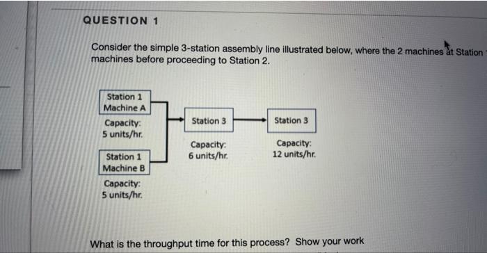 4 polnts Consider the simple 3-station assembly