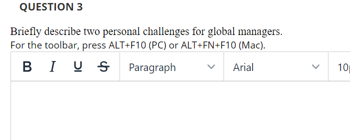 Briefly describe two personal challenges for