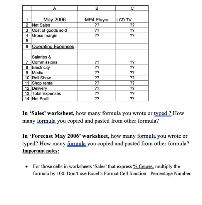 buestion 2 (15 marks) (write Excel formula only)