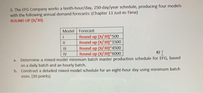 x=31 !!!!!!!!! 3. The EFG Company works a
