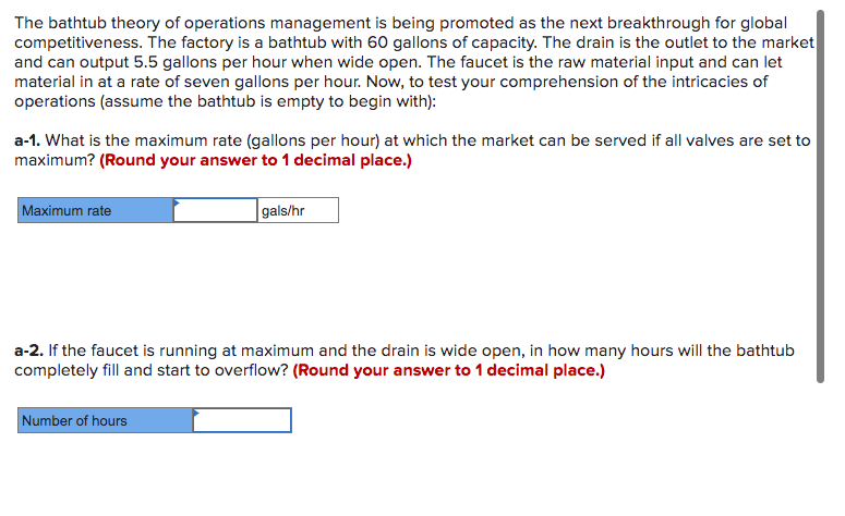 The bathtub theory of operations management is