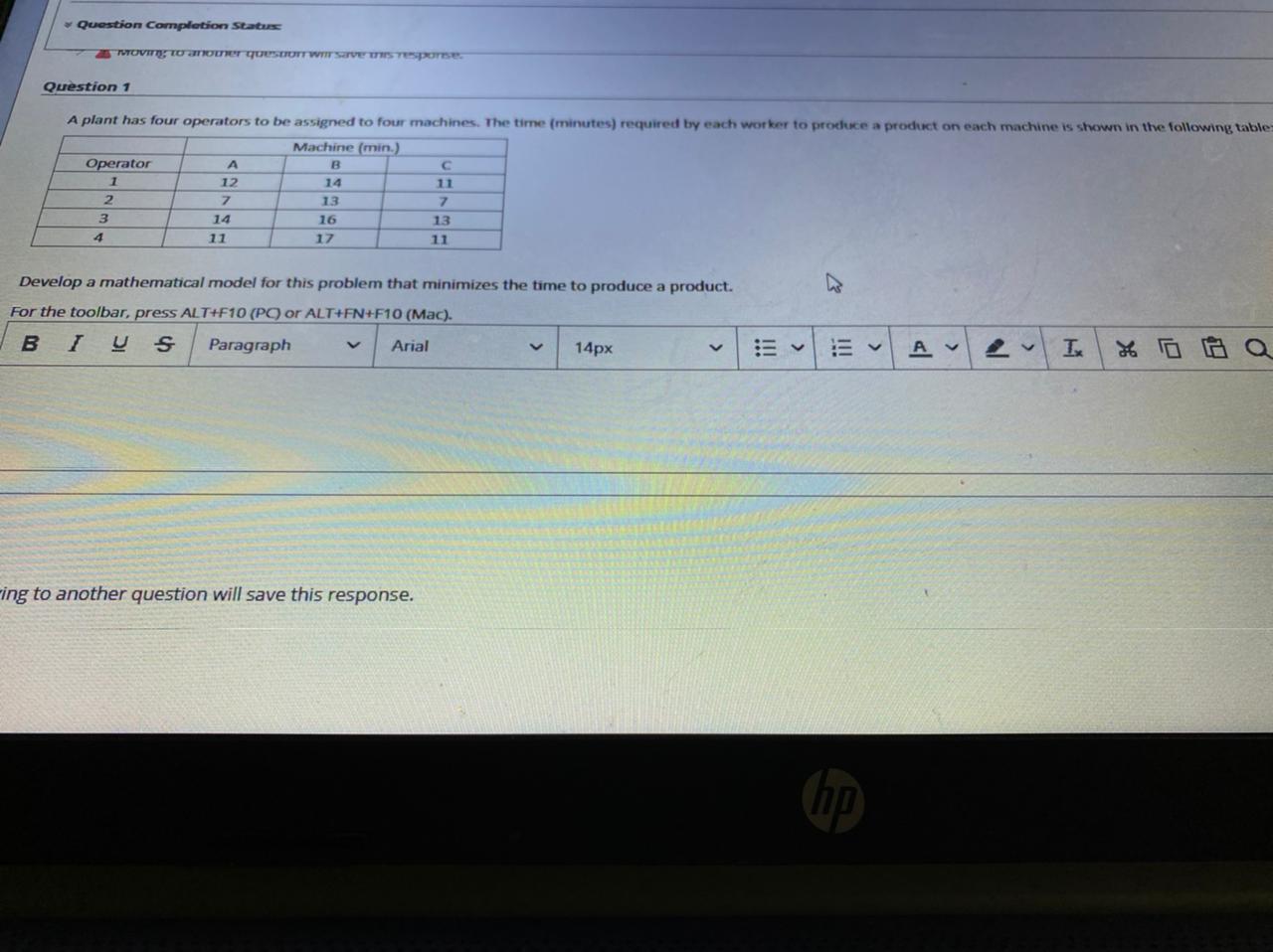 Question Completion Status 25 VTOVITE TUTTO