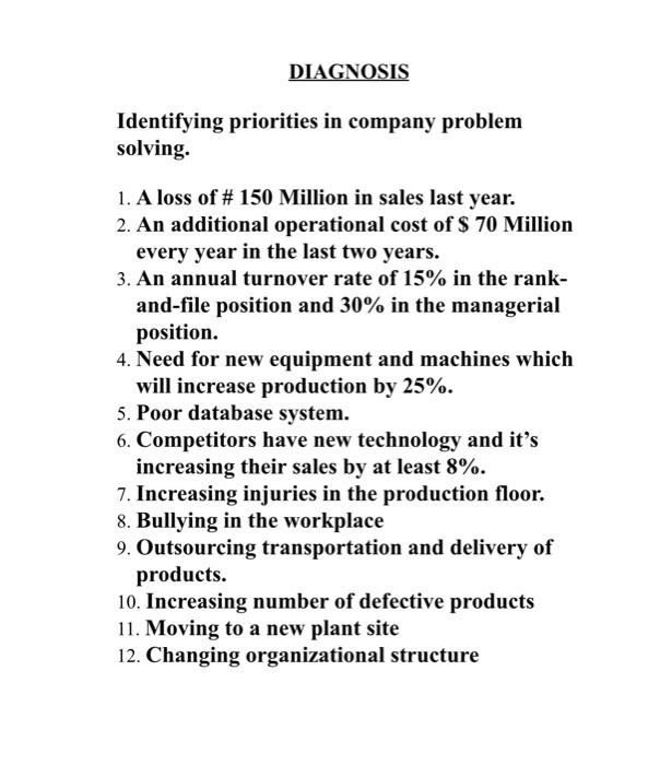 You should pick two top priorities from these