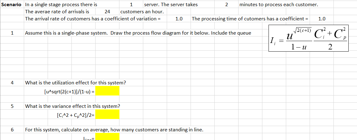Scenario In a single stage process there is 1