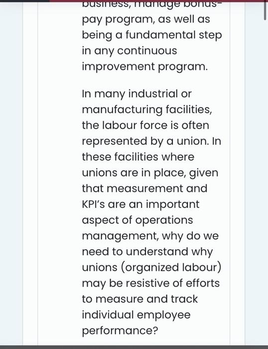 plz answer asap As an operations manager, you