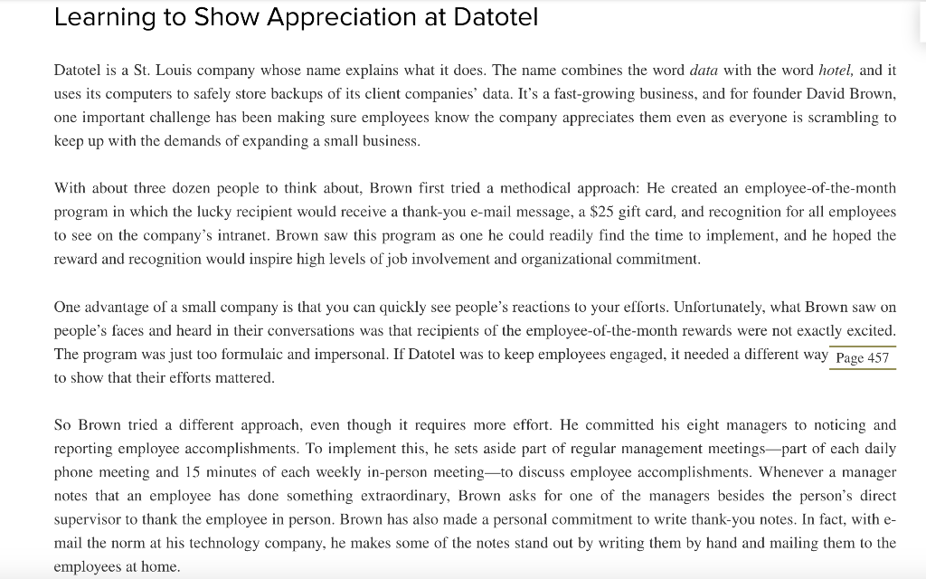 PLEASE ANSWER ALL QUESTIONS Learning to Show