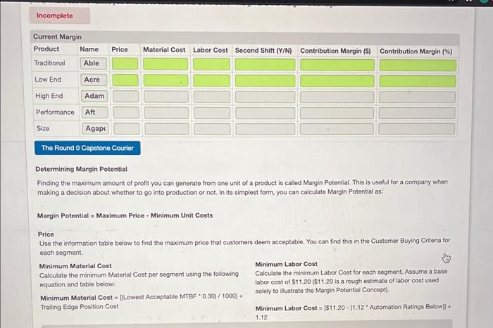 Margin Analysis Being able to calculate a healthy