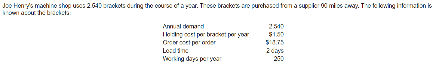 A) What is the EOQ? B) What is the average