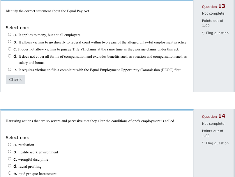 Question 13 Identify the correct statement about