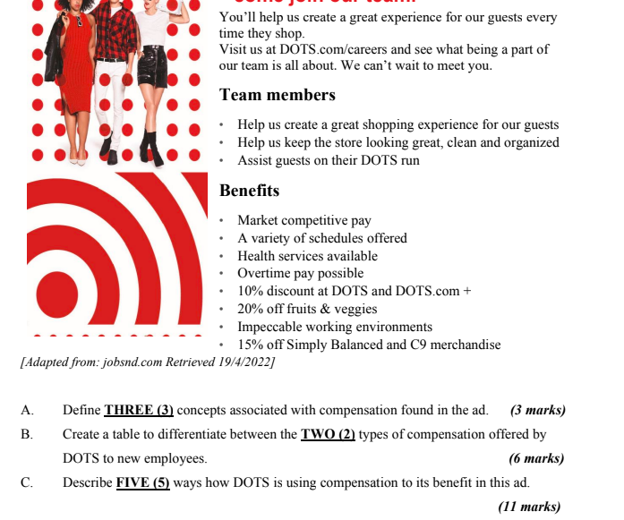 A. B. You'll help us create a great experience