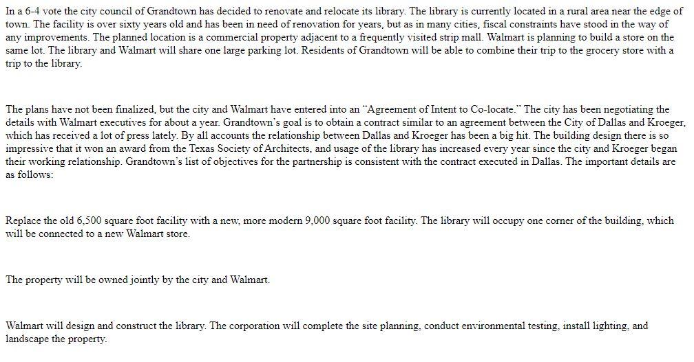 In a 6-4 vote the city council of Grandtown has