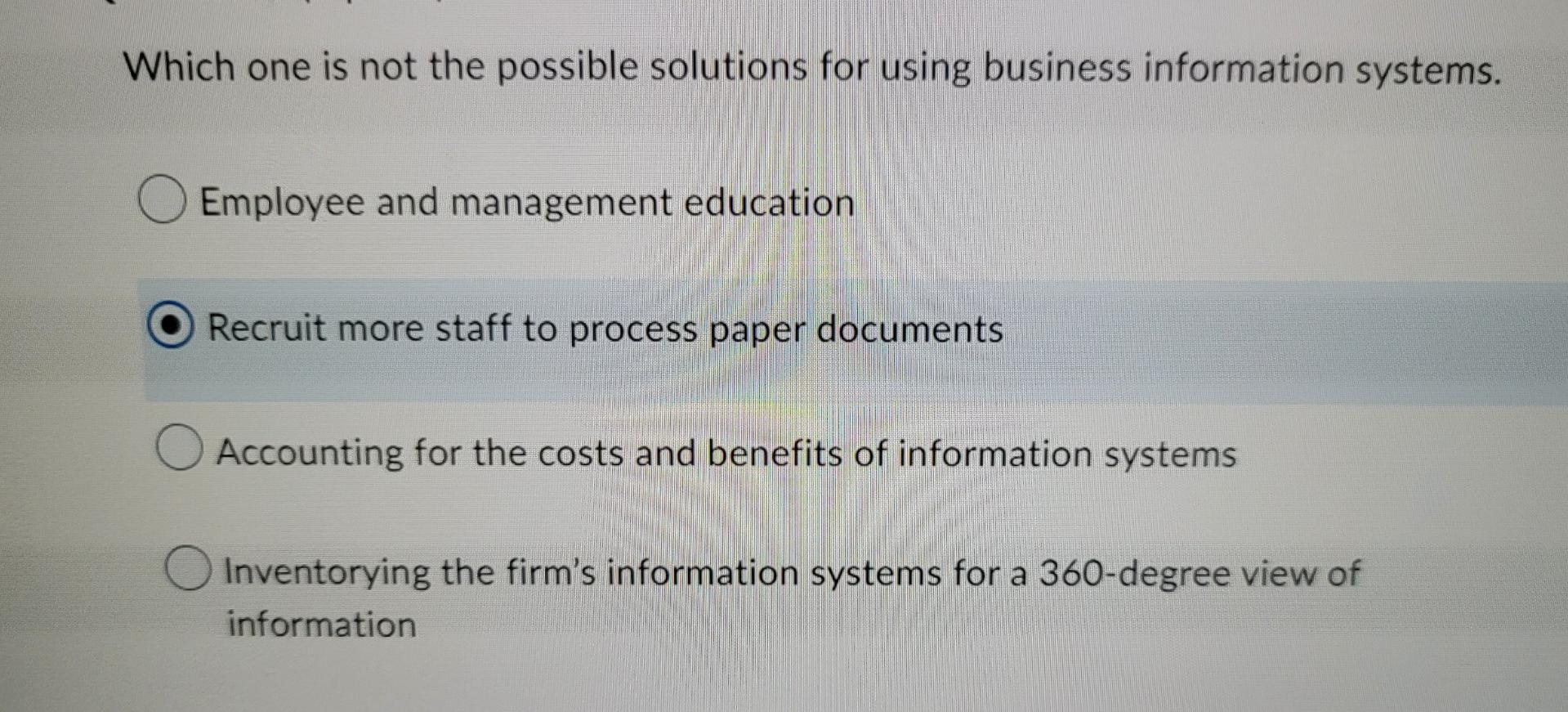 Question 12 (1 point) Saved Information systems