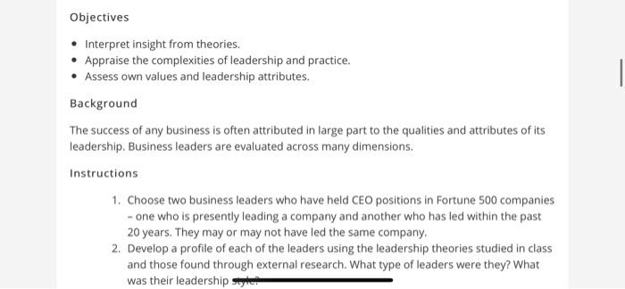 Objectives Interpret insight from theories.